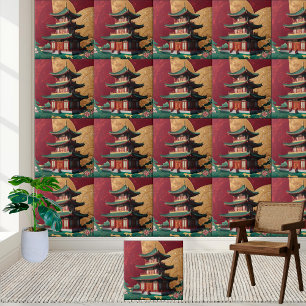 Chinesische Pagoda Chinoiserie Tile Fliese