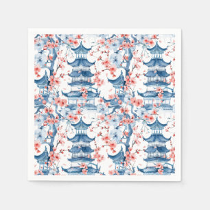 Chinesische Pagode mit Kirschblüten (5) Serviette