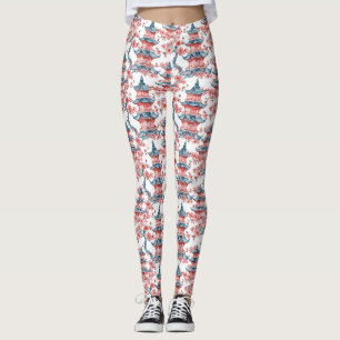 Chinesische Pagode mit Kirschblüten (6) Leggings