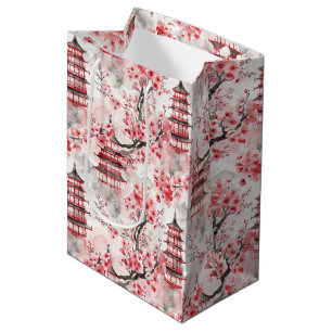 Chinesische Pagode mit Kirschblüten (9) Mittlere Geschenktüte