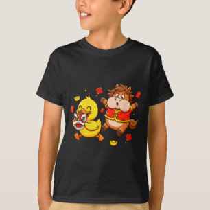 Chinesische Pferd Ente Lustige Kinder Männer Fraue T-Shirt