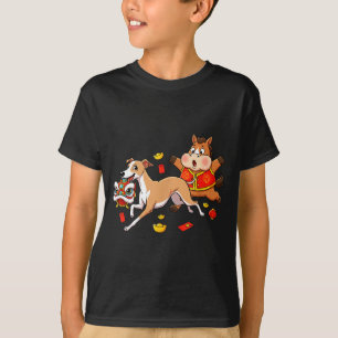 Chinesische Pferde Whippet Lustig Kinder Männer Fr T-Shirt