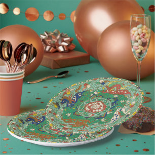 Chinesische Pferdedesignpapier-Teller Pappteller