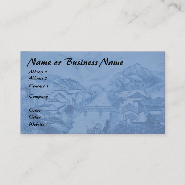Chinesische Porzellan Blue Crane Business Card Visitenkarte (Vorderseite)