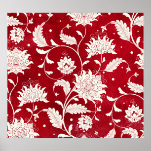 Chinesische Porzellannachahmung: Blumenmalerei Poster