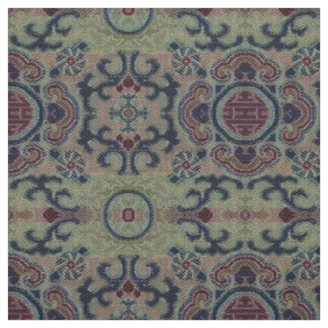Chinesische Qing-Dynastie Blume Brocade Muster Fab Stoff (Muster)