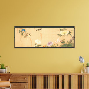 Chinesische Qing-Dynastie Vögel und Blumen Leinwanddruck