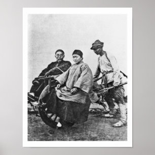 Chinesische Rickshaw, c.1870 (b/w-Foto) Poster