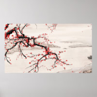 Chinesische Riverside Plum Blossom Tinte Malerei