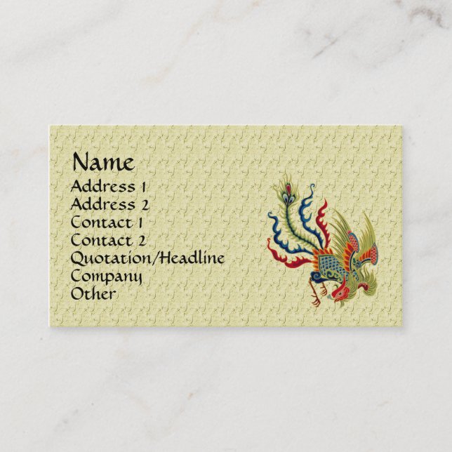Chinesische Roostar Art Design Business Card Visitenkarte (Vorderseite)