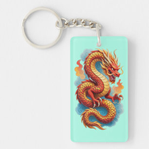 Chinesische Rote Drache Feuer-Illustration-67561 Schlüsselanhänger