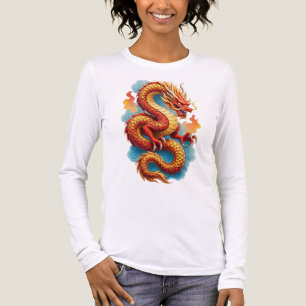 Chinesische Rote Drache Feuer Illustration-67561 Tri-Blend Shirt