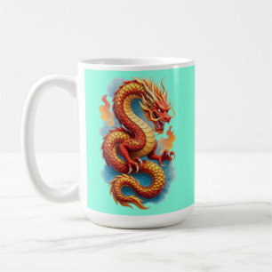 Chinesische rote Drache-feurige Illustration Kaffeetasse