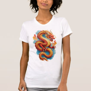 Chinesische rote Drachen-Feuer-Illustration-67561 T-Shirt
