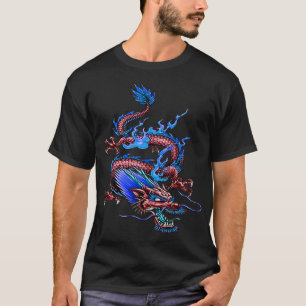Chinesische Rote Gutes Glück Drache Mythische Krea T-Shirt