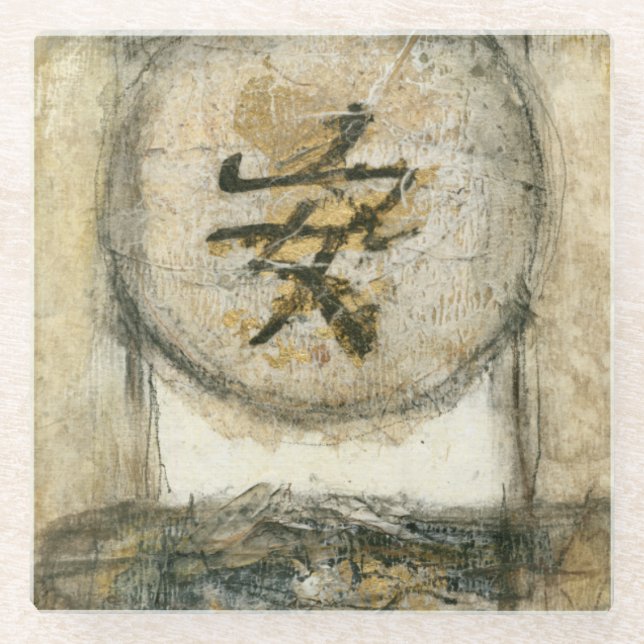 Chinesische Ruhe Gemälde von Mauro Glasuntersetzer (Vorderseite)