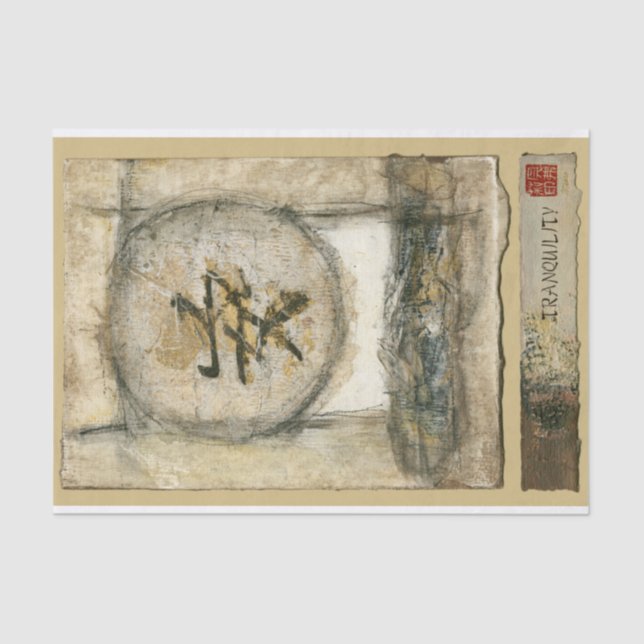 Chinesische Ruhe Gemälde von Mauro Seidenpapier (Vorderseite)