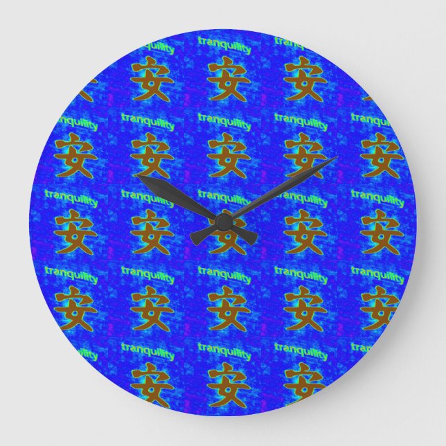 Chinesische Ruhe-Symbol auf blauer Uhr (Vorderseite)