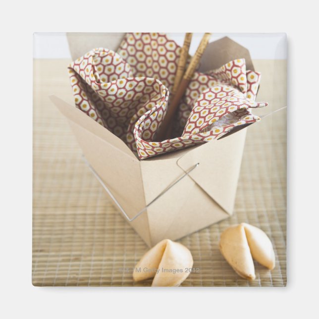 Chinesische Sammelbehälter und Glückskekse Magnet (Vorne)