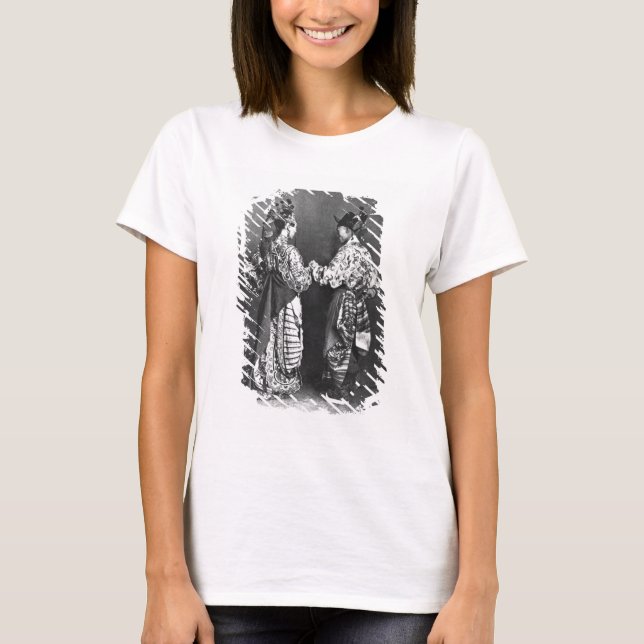 Chinesische Schauspieler von hinten, c.1870 (b/w-F T-Shirt (Vorderseite)