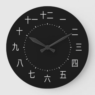 Chinesische Schriftzeichen-Uhr Große Wanduhr
