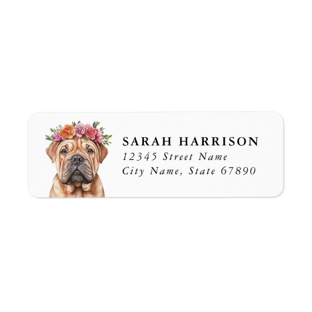 Chinesische Shar Pei-Adressetiketten (Vorne)