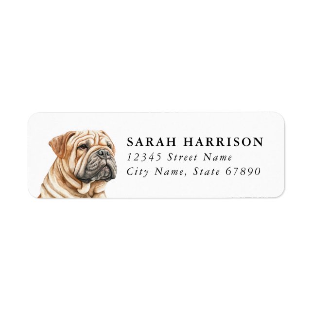 Chinesische Shar Pei-Adressetiketten (Vorne)