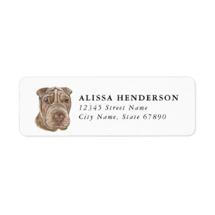 Chinesische Shar Pei-Adressetiketten