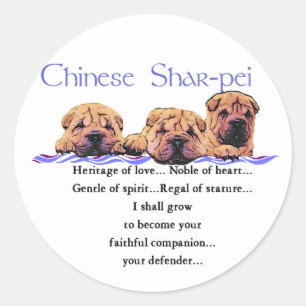 Chinesische Shar-pei-Geschenke Runder Aufkleber