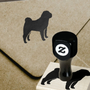 Chinesische Shar Pei Hund-Silhouette Gummistempel