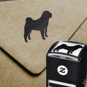 Chinesische Shar-Pei-Hunde-Silhouette Permastempel