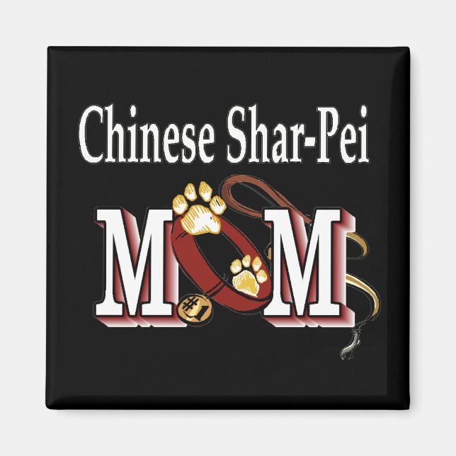 Chinesische Shar-pei-Mama Magnet (Vorne)