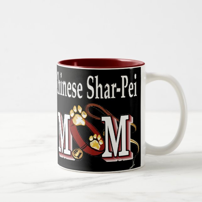 Chinesische Shar-pei-Mama Zweifarbige Tasse (Rechts)