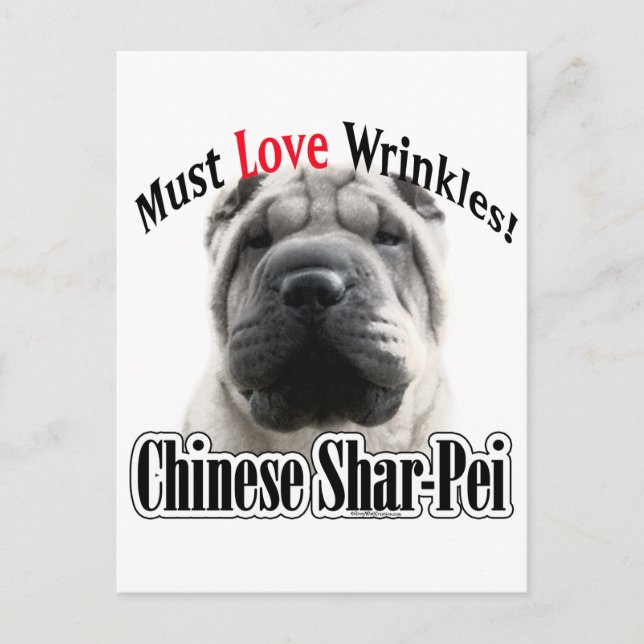 Chinesische Shar-Pei muss Liebe Falten. Postkarte (Vorderseite)
