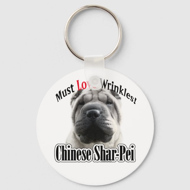 Chinesische Shar-Pei muss Liebe Falten. Schlüsselanhänger (Vorderseite)