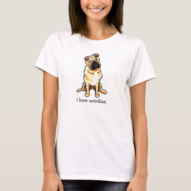 Chinesische Shar Pei Off-Leash Art™ Liebe Falten T-Shirt (Vorderseite)