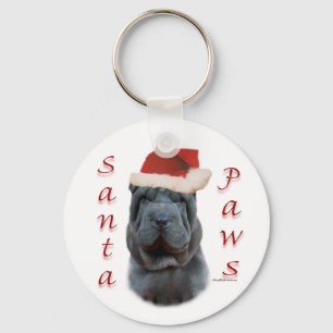 Chinesische Shar-Pei Santa Paws Schlüsselanhänger