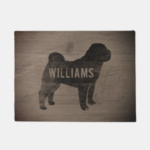 Chinesische Shar-Pei-Silhouette Personalisierte Hu Fußmatte