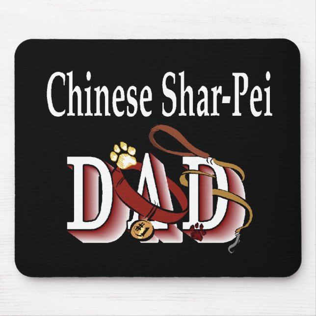 Chinesische Shar-Pei-VATER-Geschenke Mousepad (Vorne)