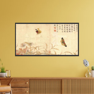 Chinesische Song-Dynastie Schmetterlinge und Blume Leinwanddruck