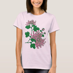 Chinesische Spinnenchrysanthemen - Korallenrosa T-Shirt