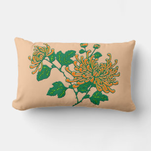 Chinesische Spinnenchrysanthemen - Mandarinorange Lendenkissen