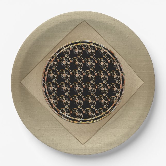 Chinesische Symbol Papierplatten Fledermaus Pappteller (Vorderseite)