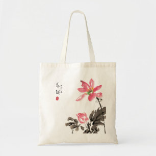 Chinesische Tasche Watercolor Floral Lotus