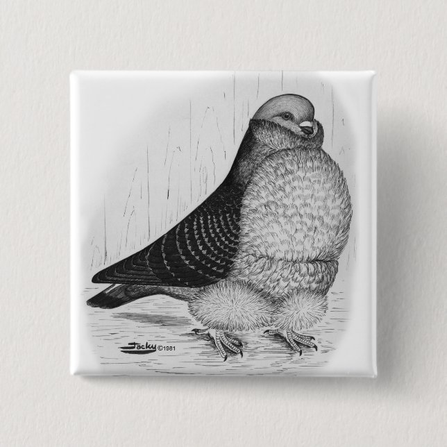 Chinesische Taubenfarbe Zeichnend Button (Vorderseite)