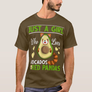 Chinesische Tiergarten Zoo Tiermädchen Avocado Rot T-Shirt