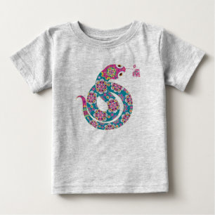 Chinesische Tierkreis-Schlangen-bunte Reihe Baby T-shirt