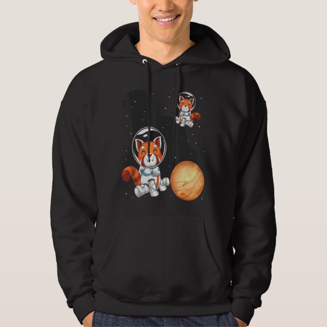Chinesische Tierreise Roter Panda Astronaut Hoodie (Vorderseite)