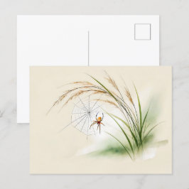 Chinesische Tintenspinne auf Reis Postkarte