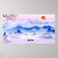 Chinesische Tintenzeichnung Landschaft